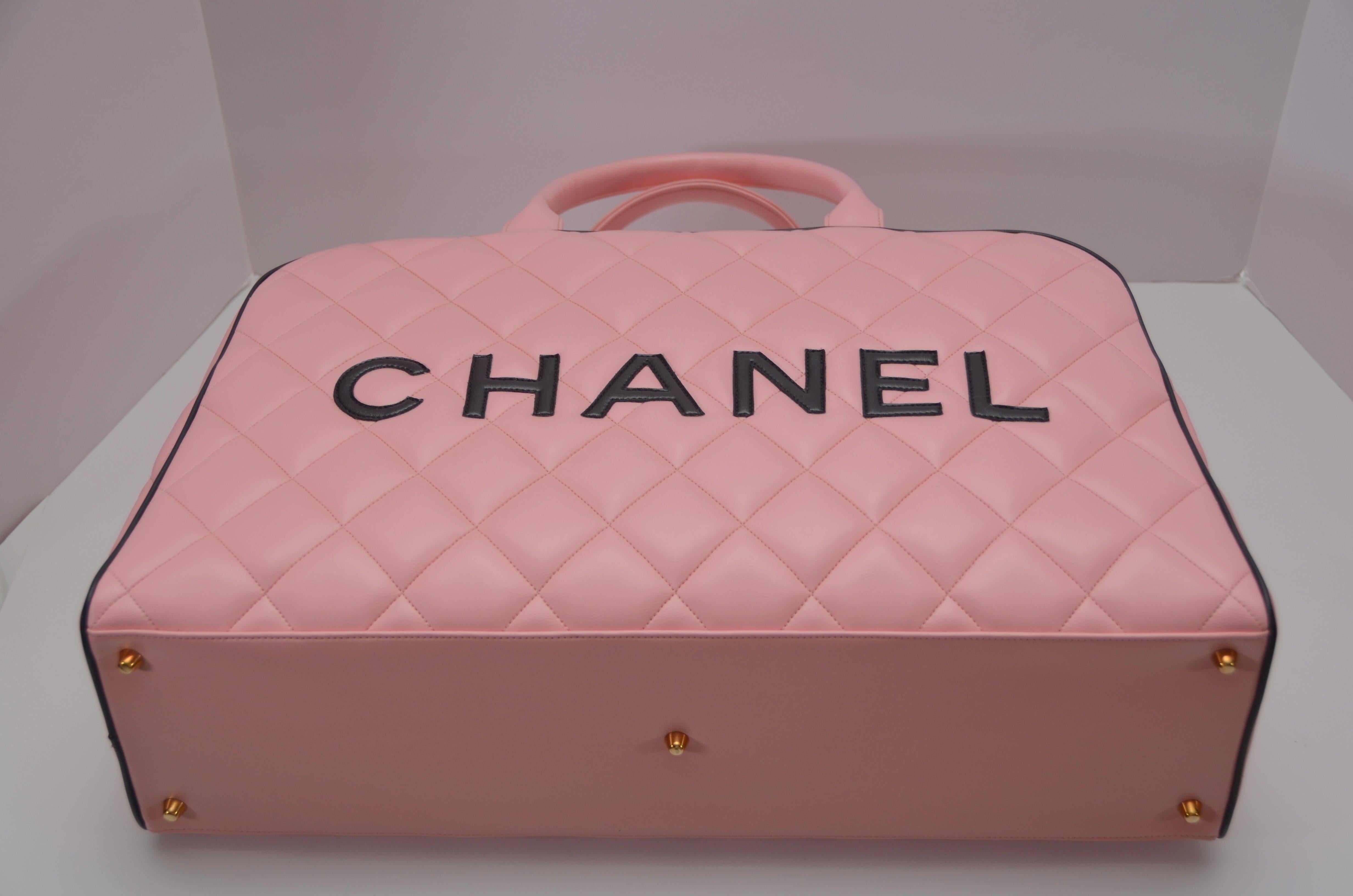 Rare Chanel Pink Vintage '95  Weekend Duffel Overnight  Tote NEW With Tags 1