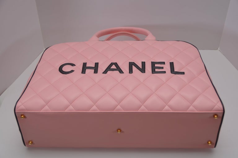 Rare Chanel Pink Vintage '95  Weekend Duffel Overnight  Tote NEW With Tags For Sale 2