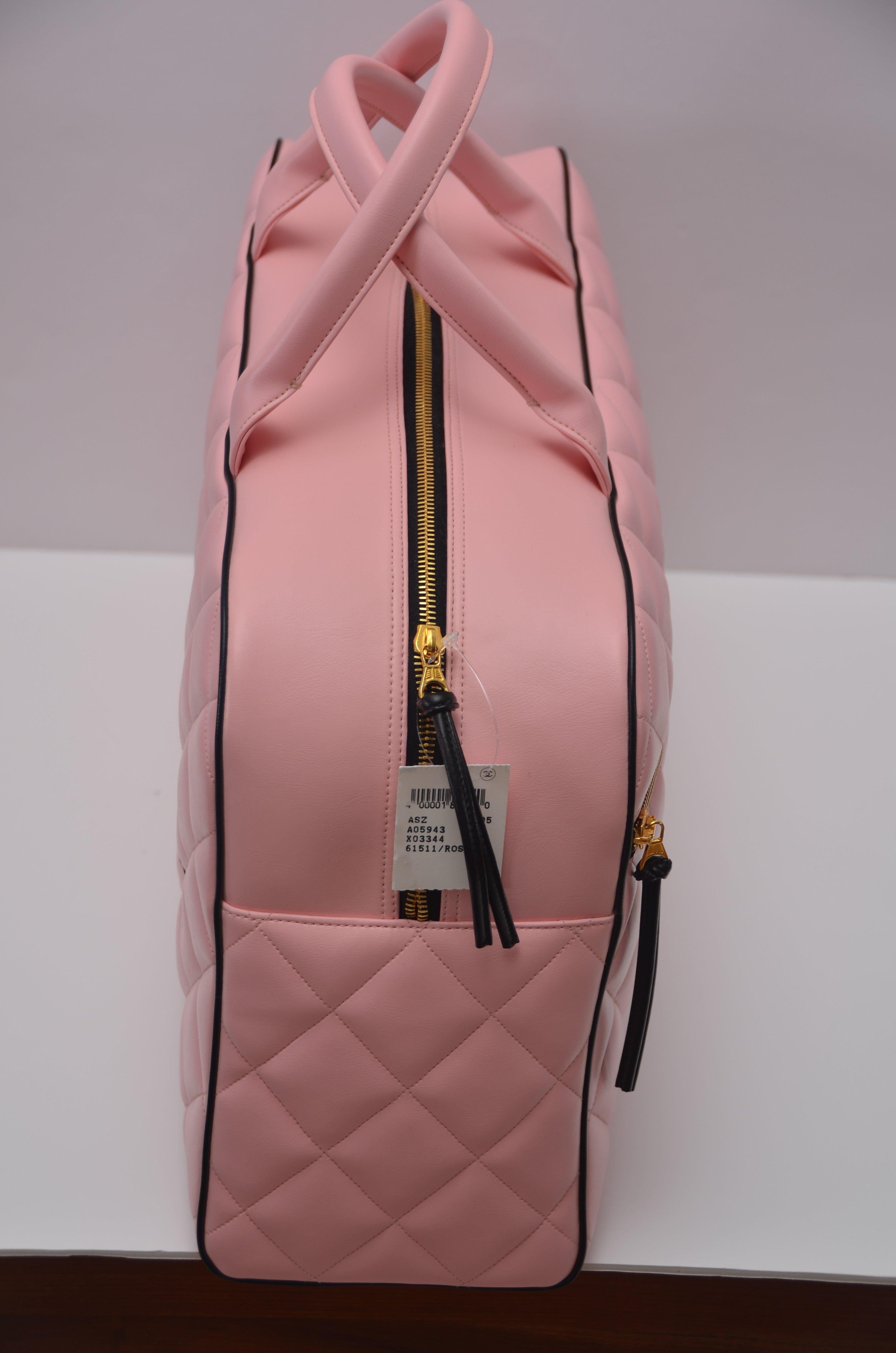 Rare Chanel Pink Vintage '95  Weekend Duffel Overnight  Tote NEW With Tags 4
