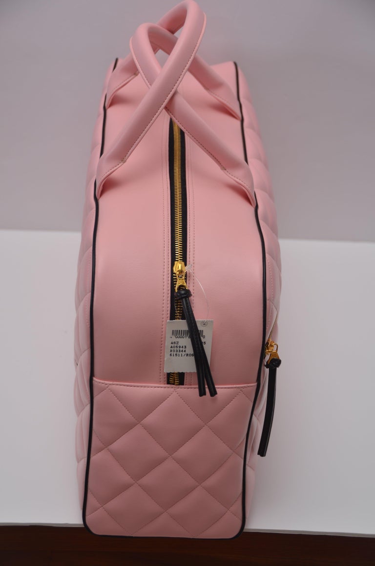 Rare Chanel Pink Vintage '95  Weekend Duffel Overnight  Tote NEW With Tags For Sale 5