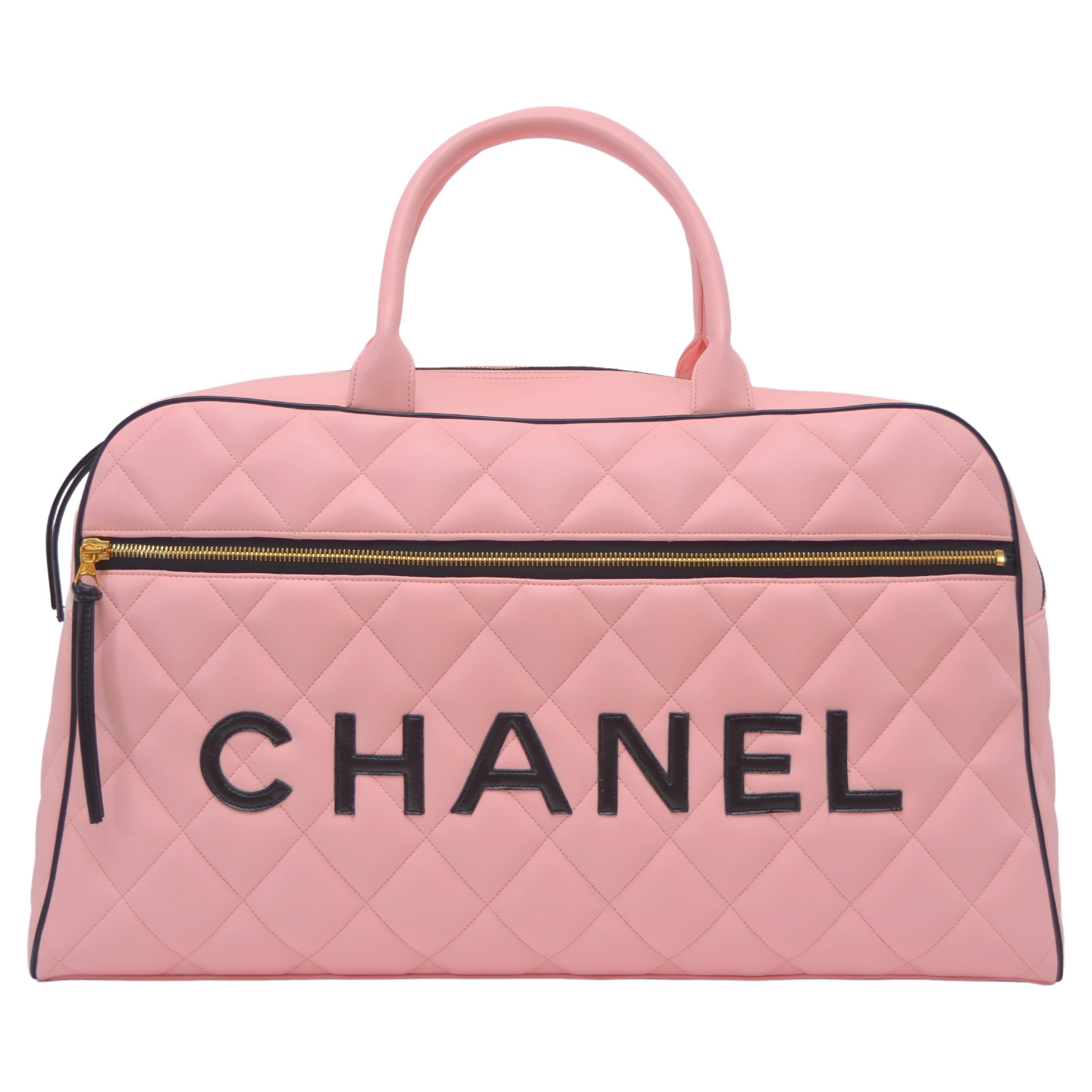 Rare Chanel Pink Vintage '95 Weekend Duffel Overnight Tote NEW With Tags
