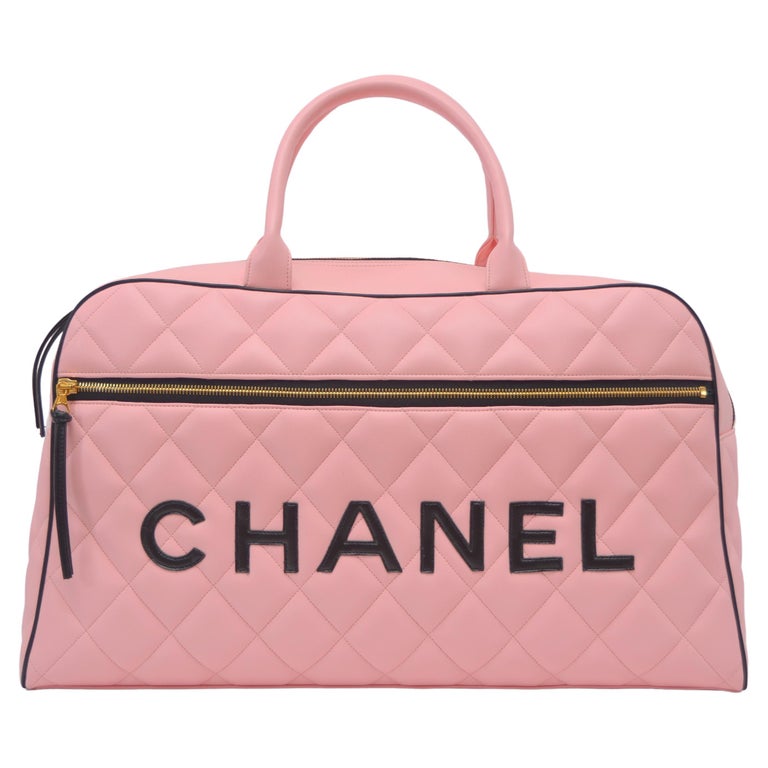 Rare Chanel Pink Vintage '95  Weekend Duffel Overnight  Tote NEW With Tags For Sale
