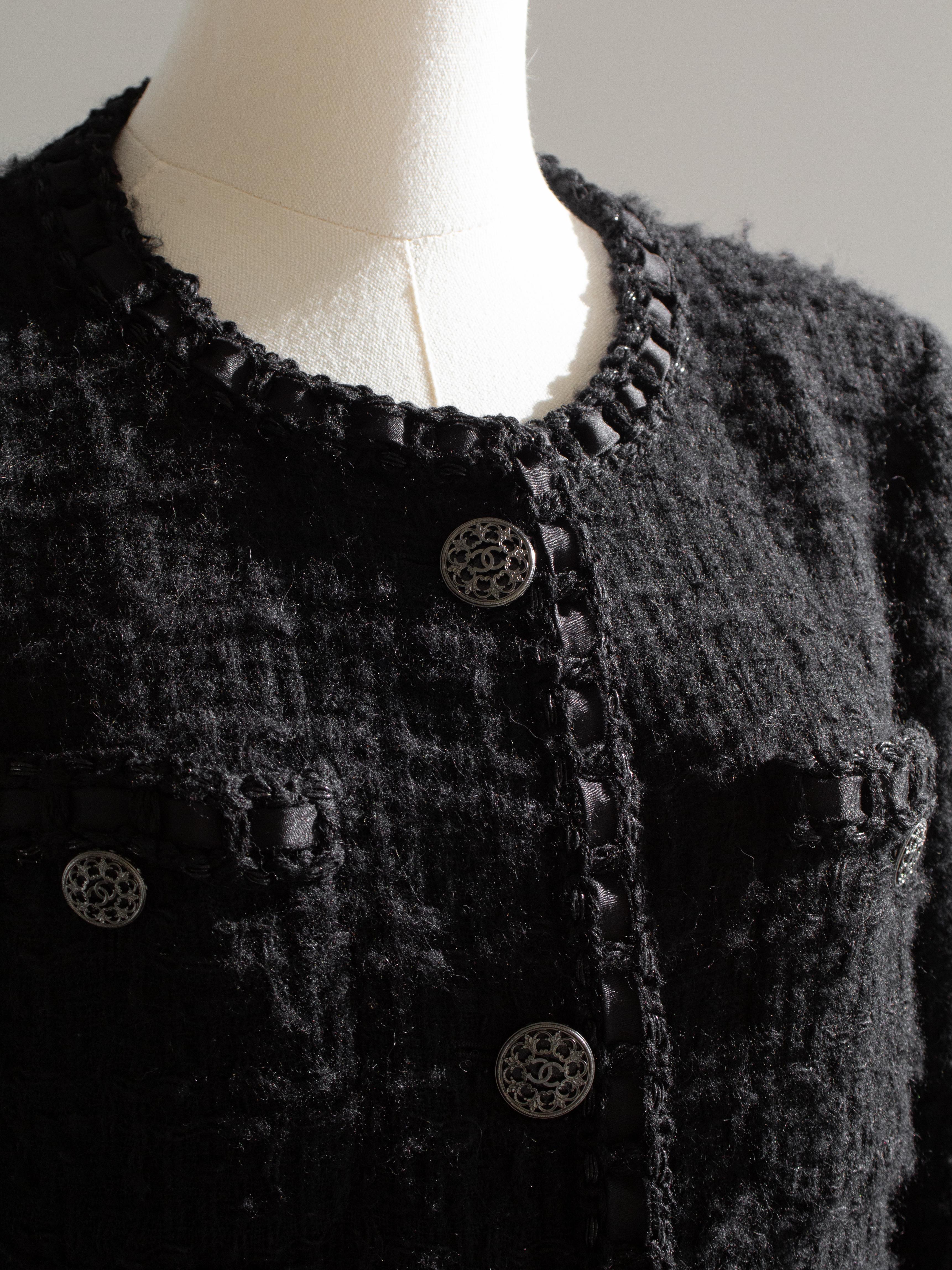 Seltene Chanel Pre-Fall 2016 Paris Rom Schwarz Wolle Tweed 16A LBJ Jacke 6