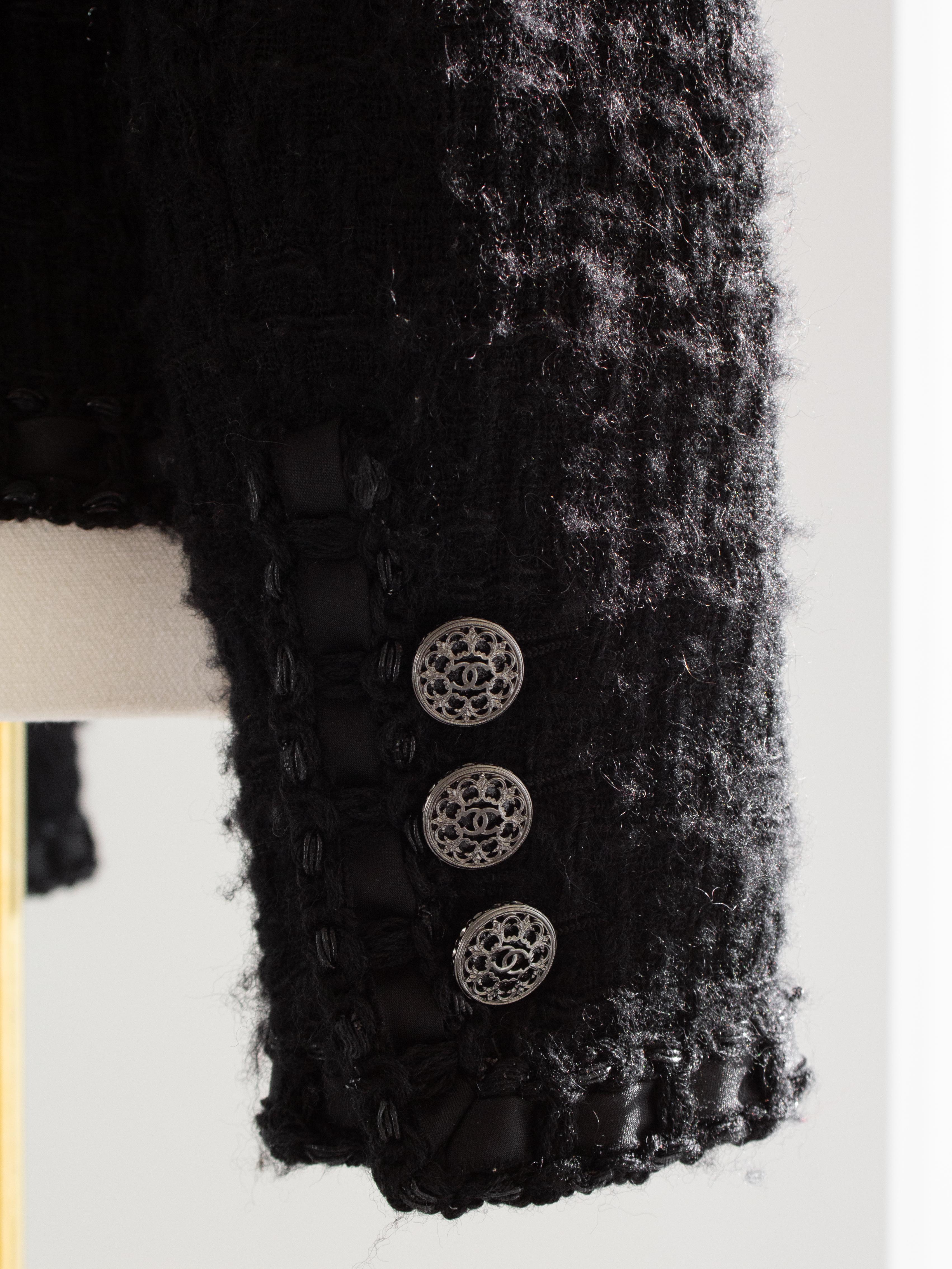 Seltene Chanel Pre-Fall 2016 Paris Rom Schwarz Wolle Tweed 16A LBJ Jacke 9