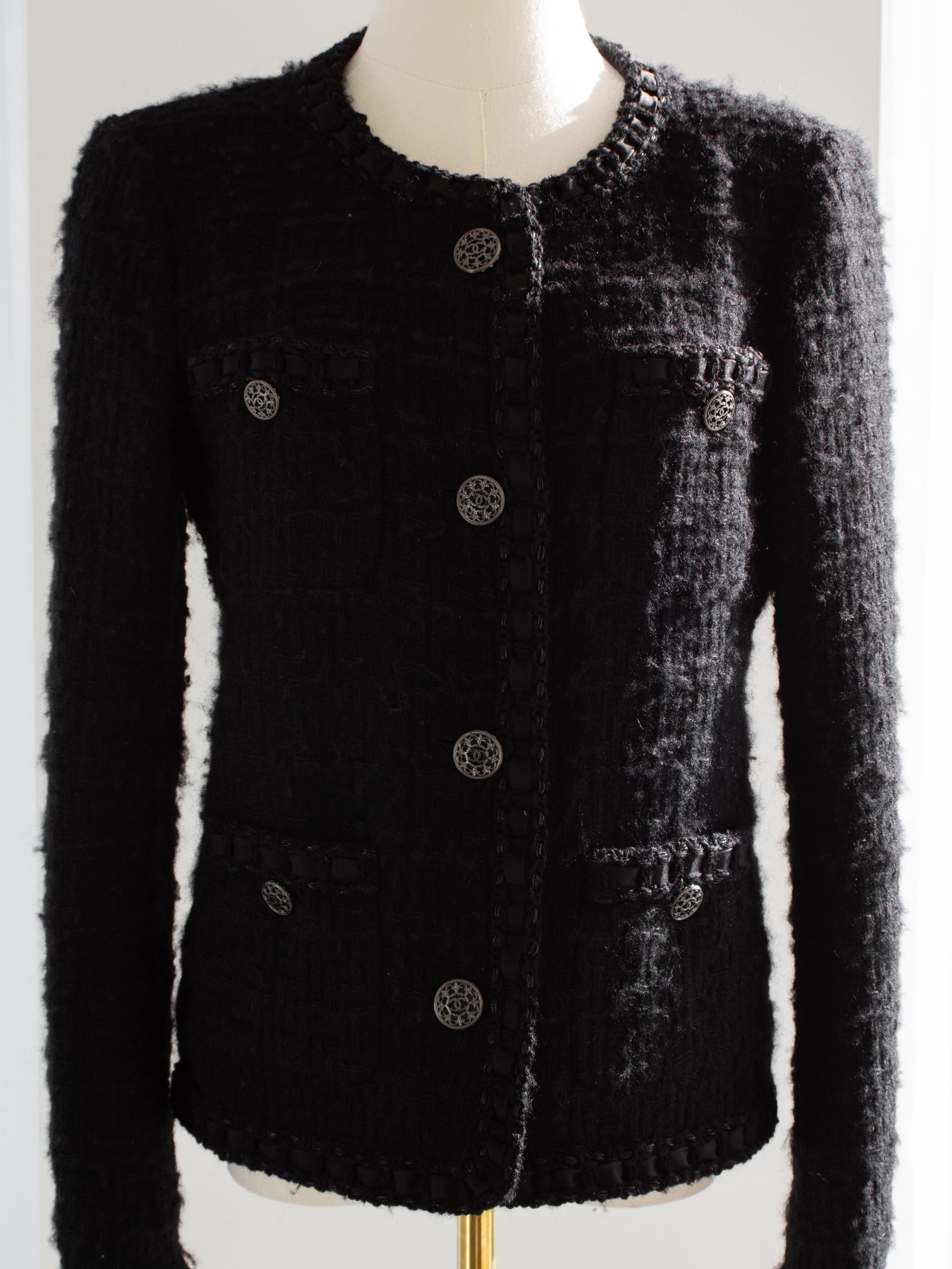 Seltene Chanel Pre-Fall 2016 Paris Rom Schwarz Wolle Tweed 16A LBJ Jacke 5