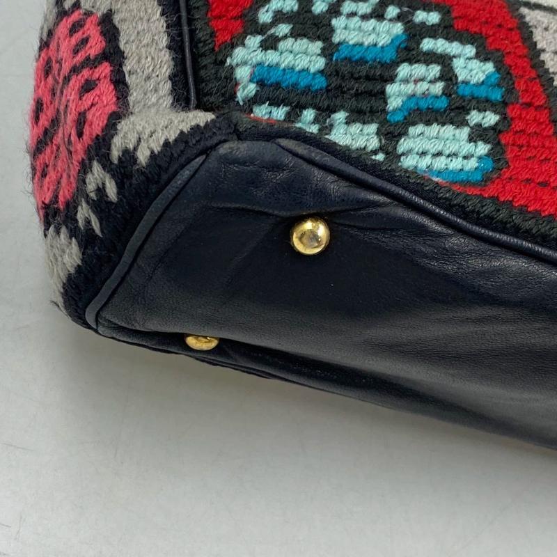 Rare Chanel Precious Symbols Needlepoint Shoulder Bag Shopper Tote 6