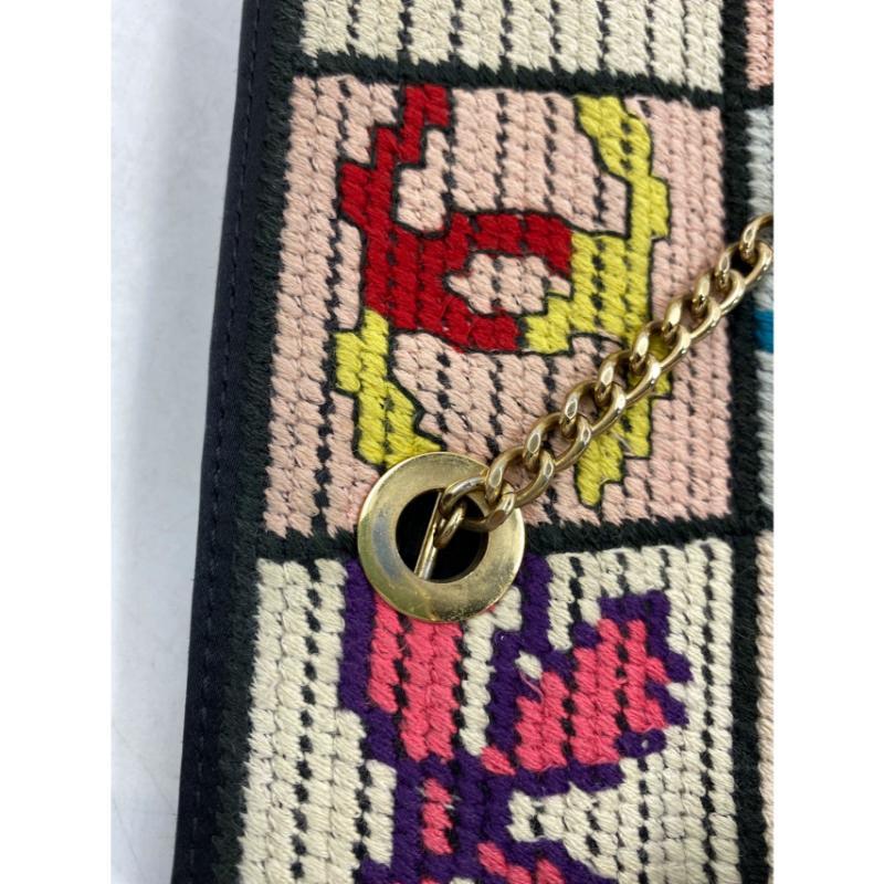Rare Chanel Precious Symbols Needlepoint Shoulder Bag Shopper Tote 13
