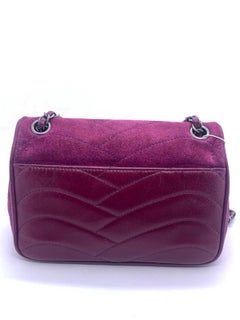 Rare Chanel Purple Suede Pagoda Flap Bag with Ruthenium Hardware