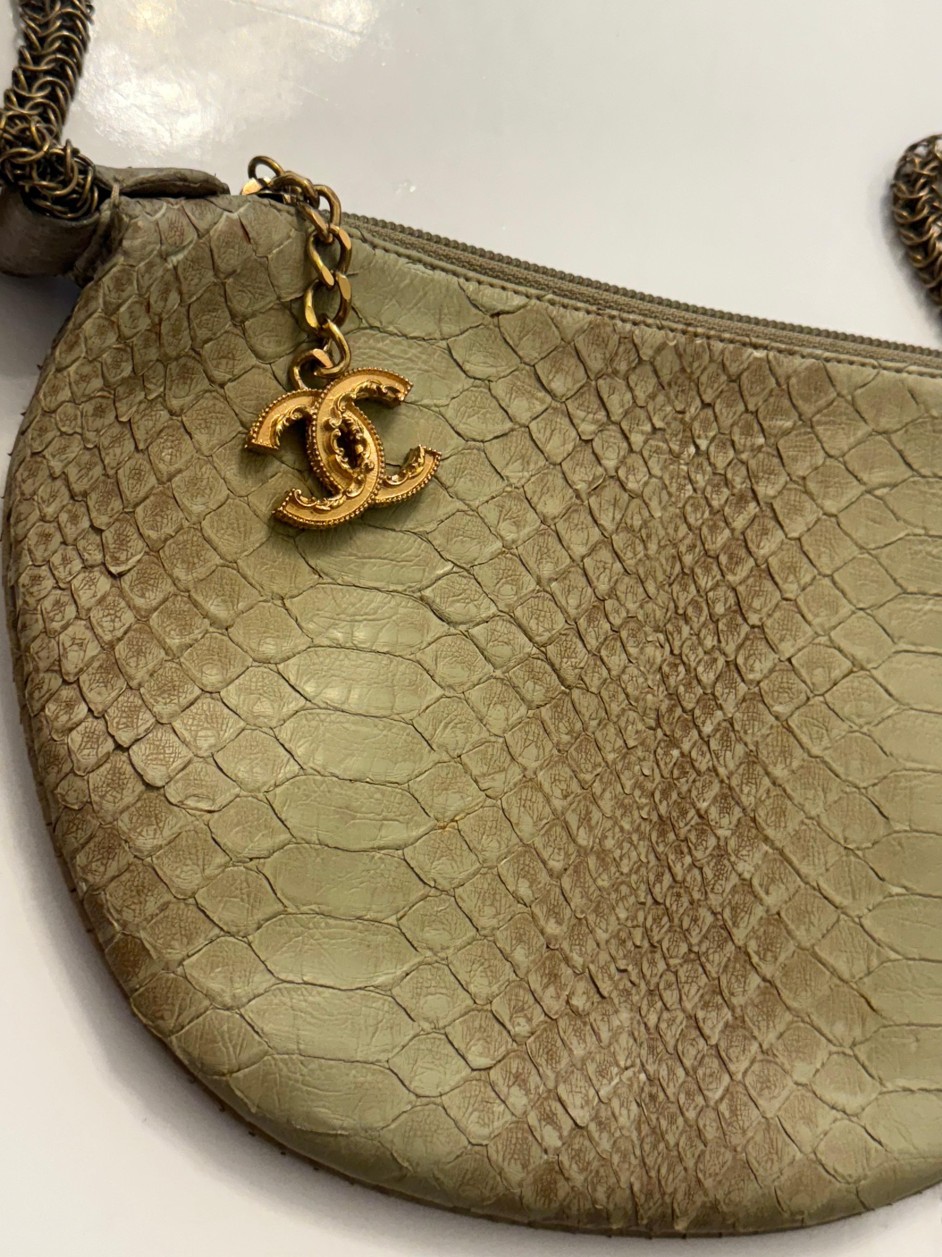 Rare Chanel Python Fortune Cookie 2012 collection bag For Sale 7