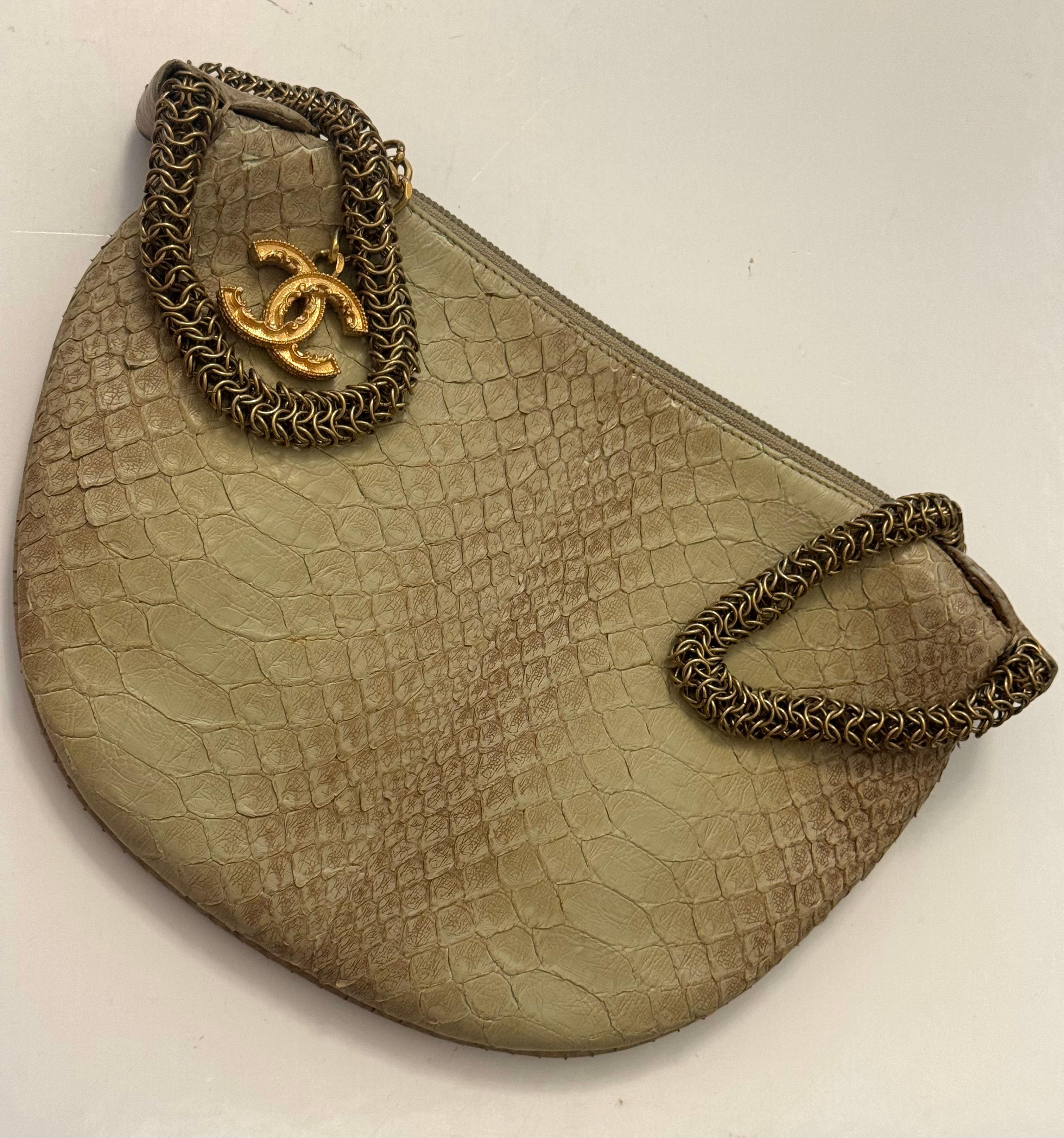 Rare Chanel Python Fortune Cookie 2012 collection bag For Sale 11