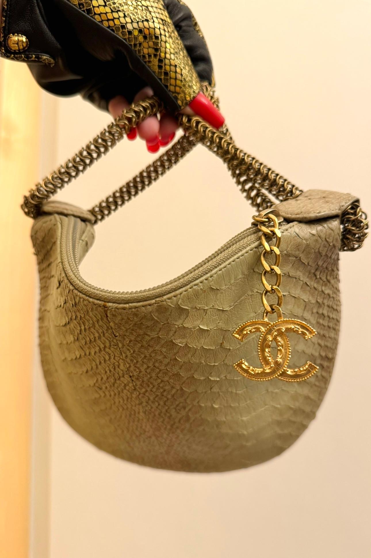 Rare Chanel Python Fortune Cookie 2012 collection bag For Sale 13