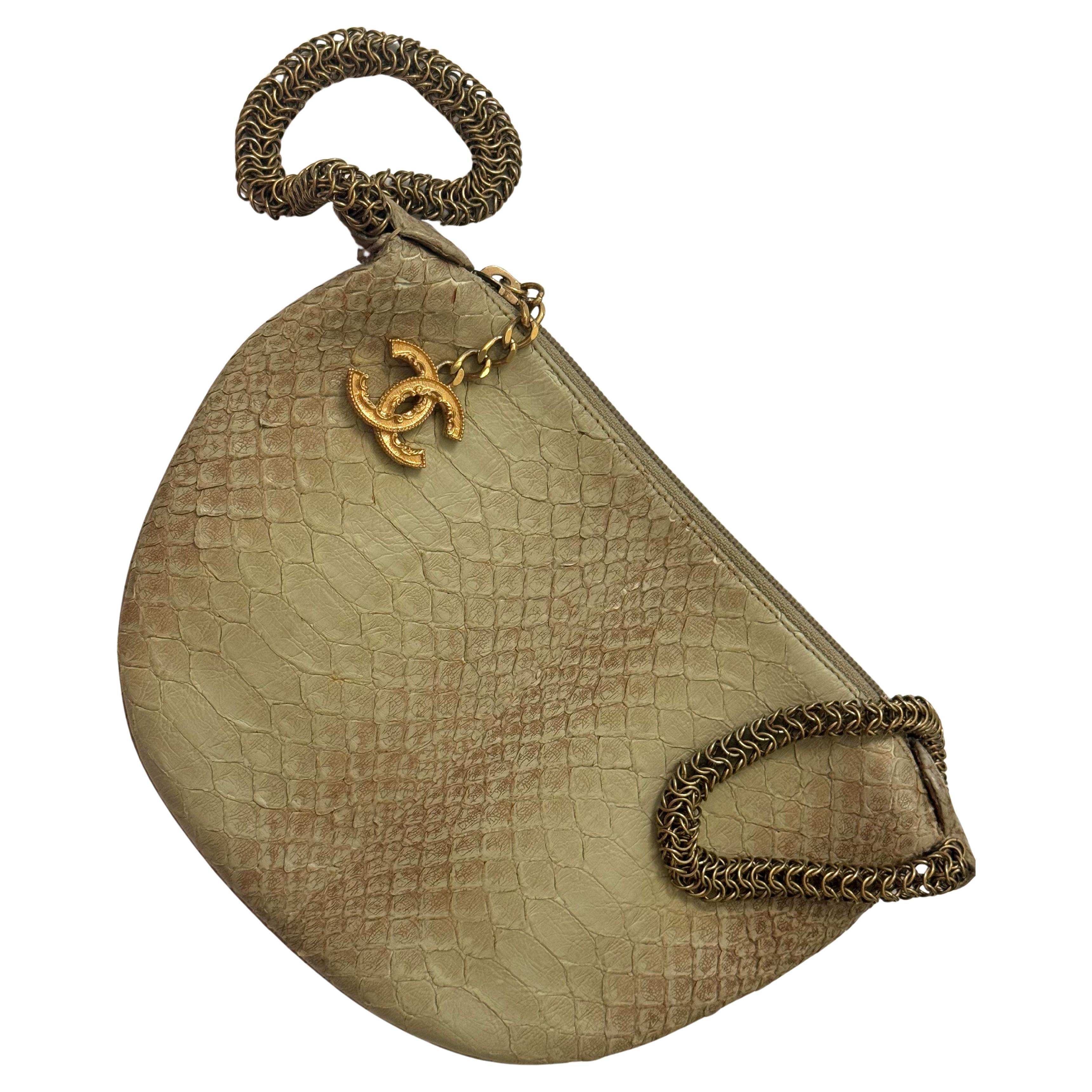 Rare Chanel Python Fortune Cookie 2012 collection bag For Sale
