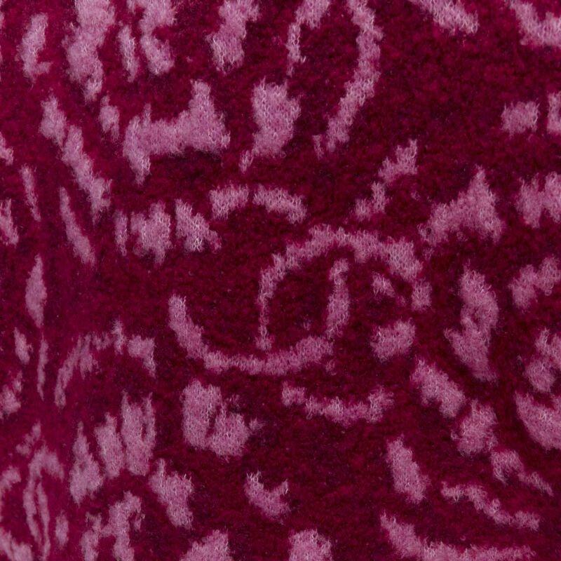 rare CHANEL rouge rose Camellia CC laine duveteuse boucle cardigan veste FR34 XS en vente 5