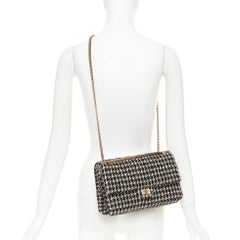 rare CHANEL Reissue Brasserie Gabrielle houndstooth tweed turnlock flap chainbag