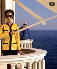 Rare Chanel S/S 1991 SCUBA Yellow Sequin Jacket City Surfer by Karl SZ 36