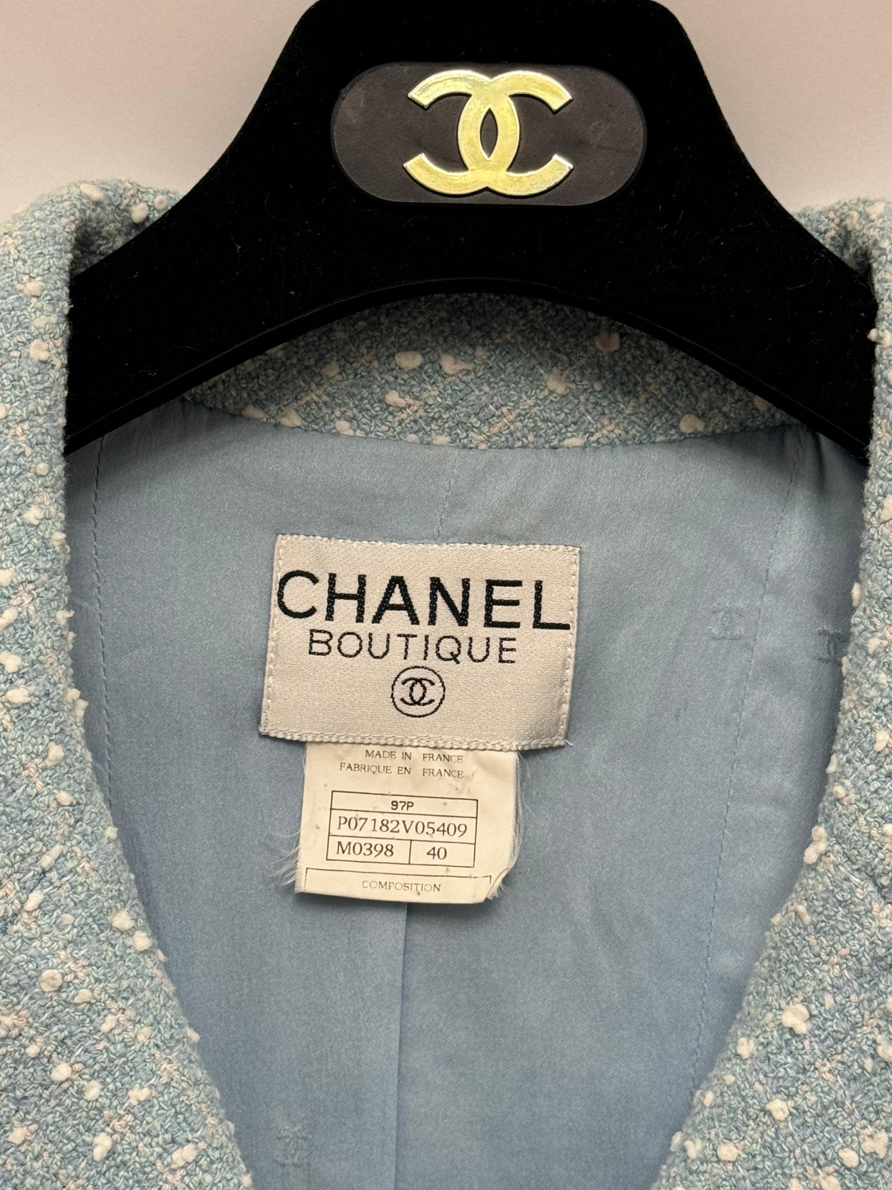 Raro abito Chanel P/E 1997 Principessa Lady Diana gonna blu cielo In condizioni buone in vendita a PARIS, FR