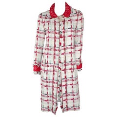 Rare Chanel Signature Fantasy Tweed Crochet Knit Coat CC Logo Button