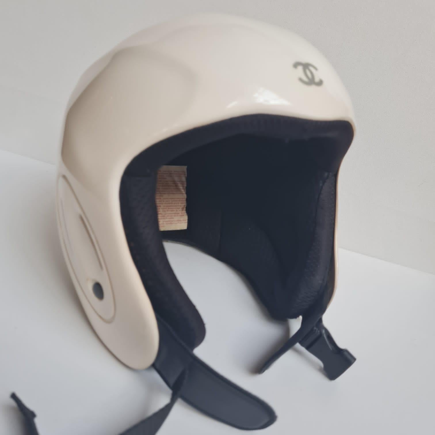 Rare Chanel Size 56 Cream Ski Helmet 6