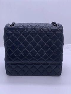 Rare Chanel "So Black" Quilted Lambskin Cockpit Flap Vanity Bag 2016