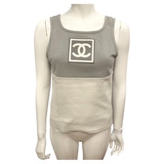 Rare Chanel Sportline 2001 collection CC logo tank top by Karl Lagerfeld