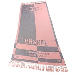 Rare Chanel Spring 2012 Cashmere Silk Rue Cambon Jacquard Scarf Made in France