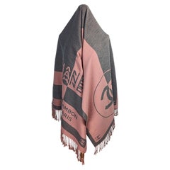 Rare Chanel Spring 2012 Cashmere Silk Rue Cambon Jacquard Scarf Made in France
