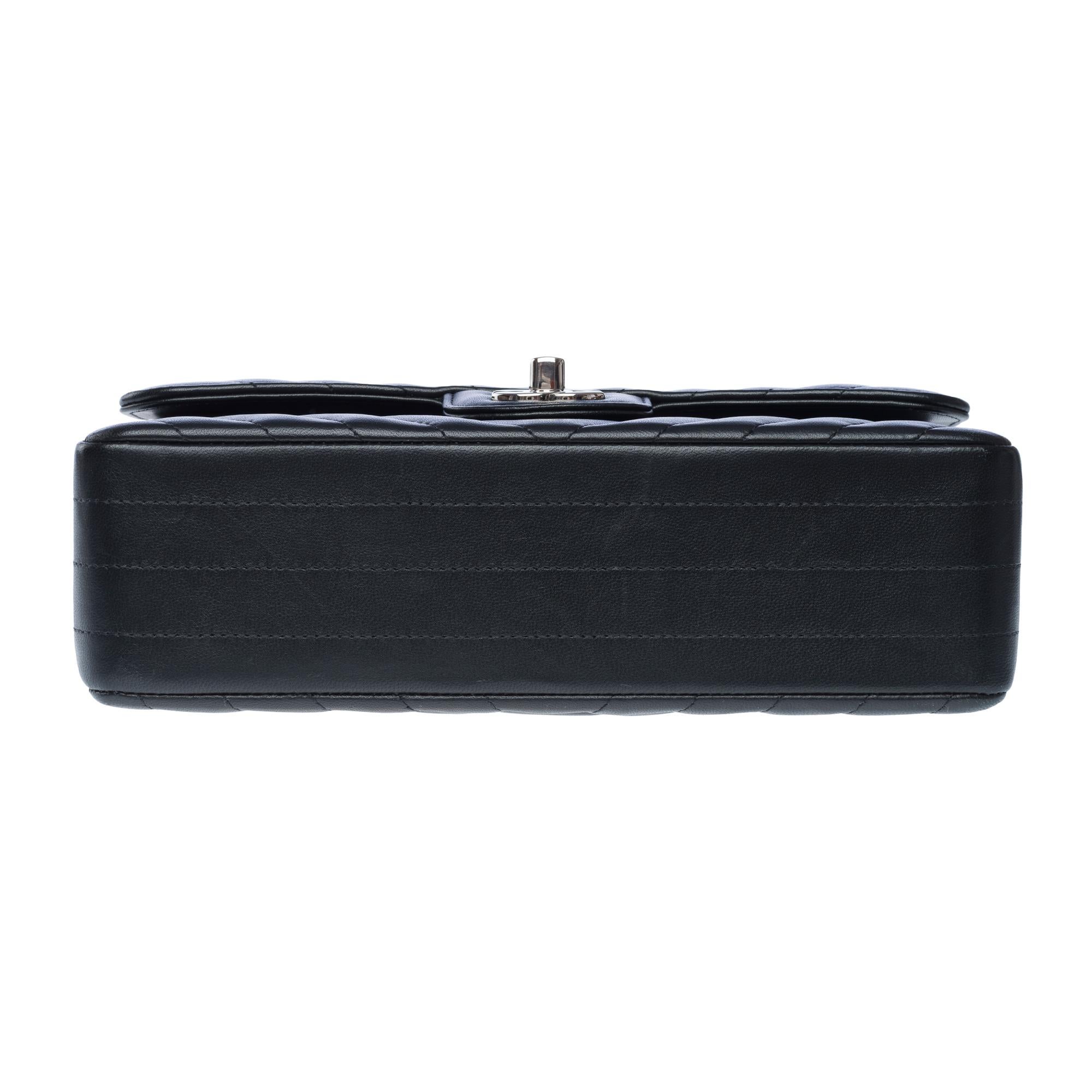 Rare Chanel Timeless 23 shoulder bag in black chevrons quilted lambskin , PHW For Sale 5