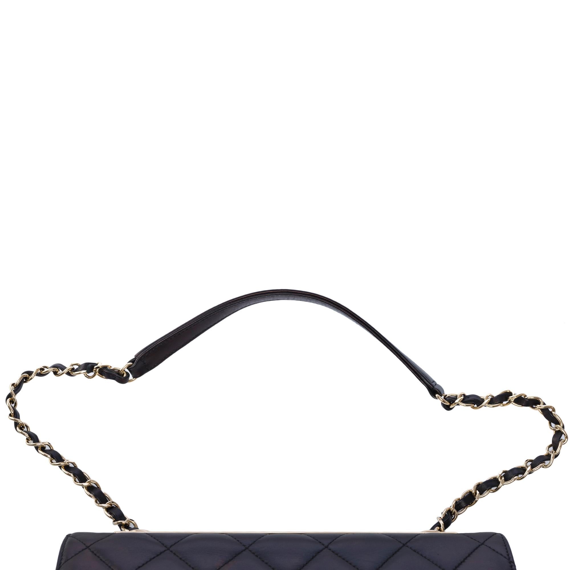 Rare Chanel Timeless/Classic Coco Trendy CC shoulder bag in black leather, GHW  For Sale 6