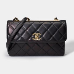 Rare Chanel Timeless/Classic Coco Trendy CC shoulder bag in black leather, GHW
