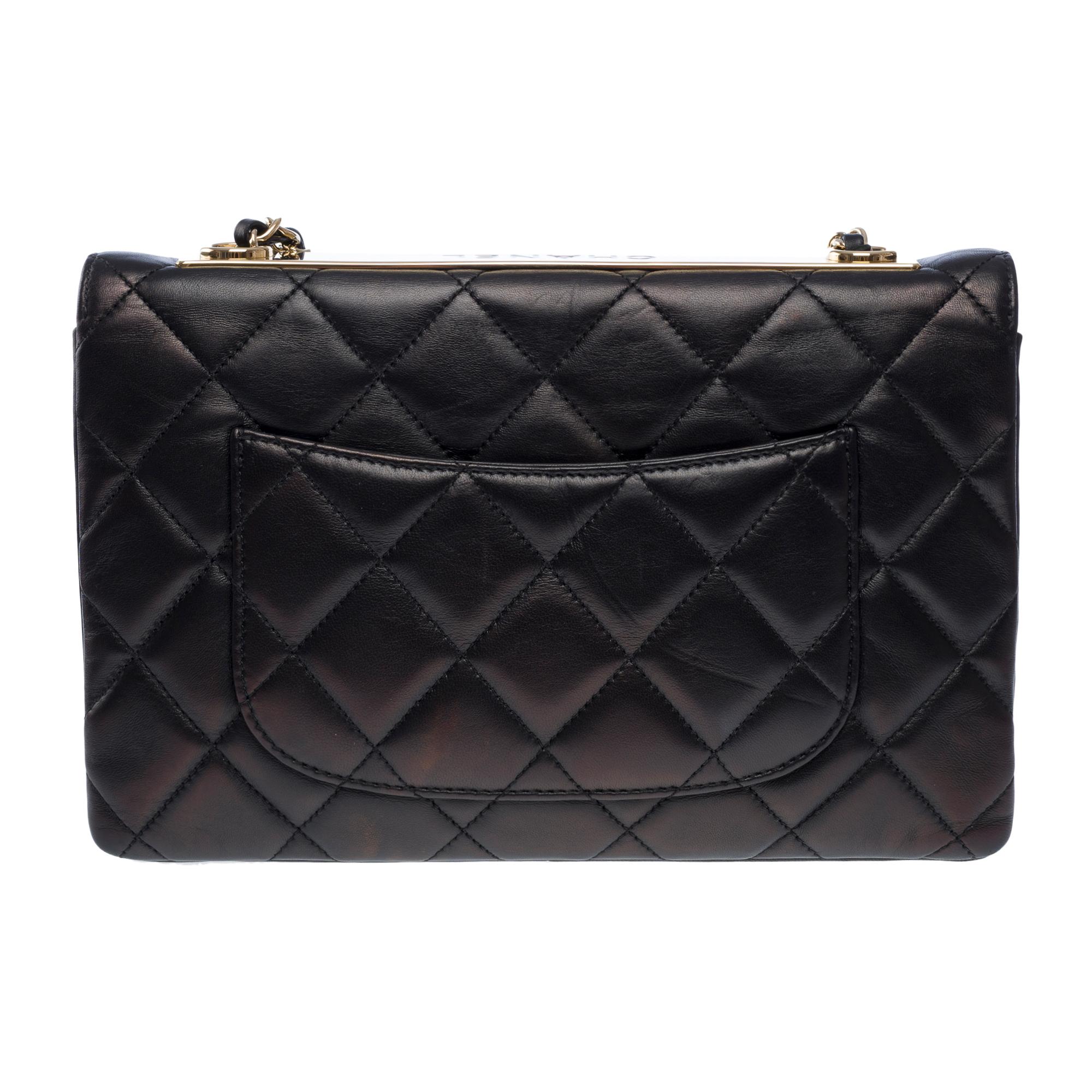 Women's Rare Chanel Timeless/Classic Coco Trendy CC shoulder bag in black leather, GHW  For Sale