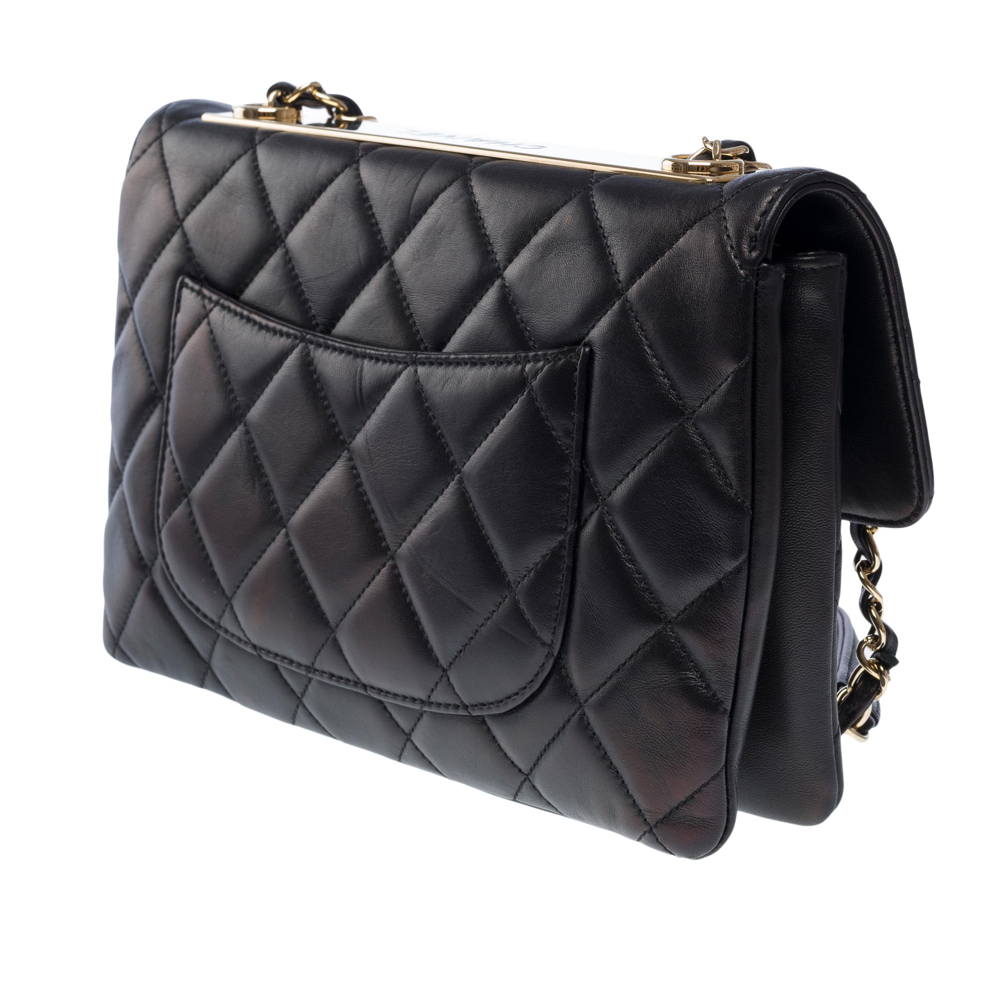 Rare Chanel Timeless/Classic Coco Trendy CC shoulder bag in black leather, GHW  For Sale 2