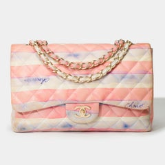 Rare Chanel Timeless Jumbo Flap Bag Watercolor Print quilted lambskin, MGHW