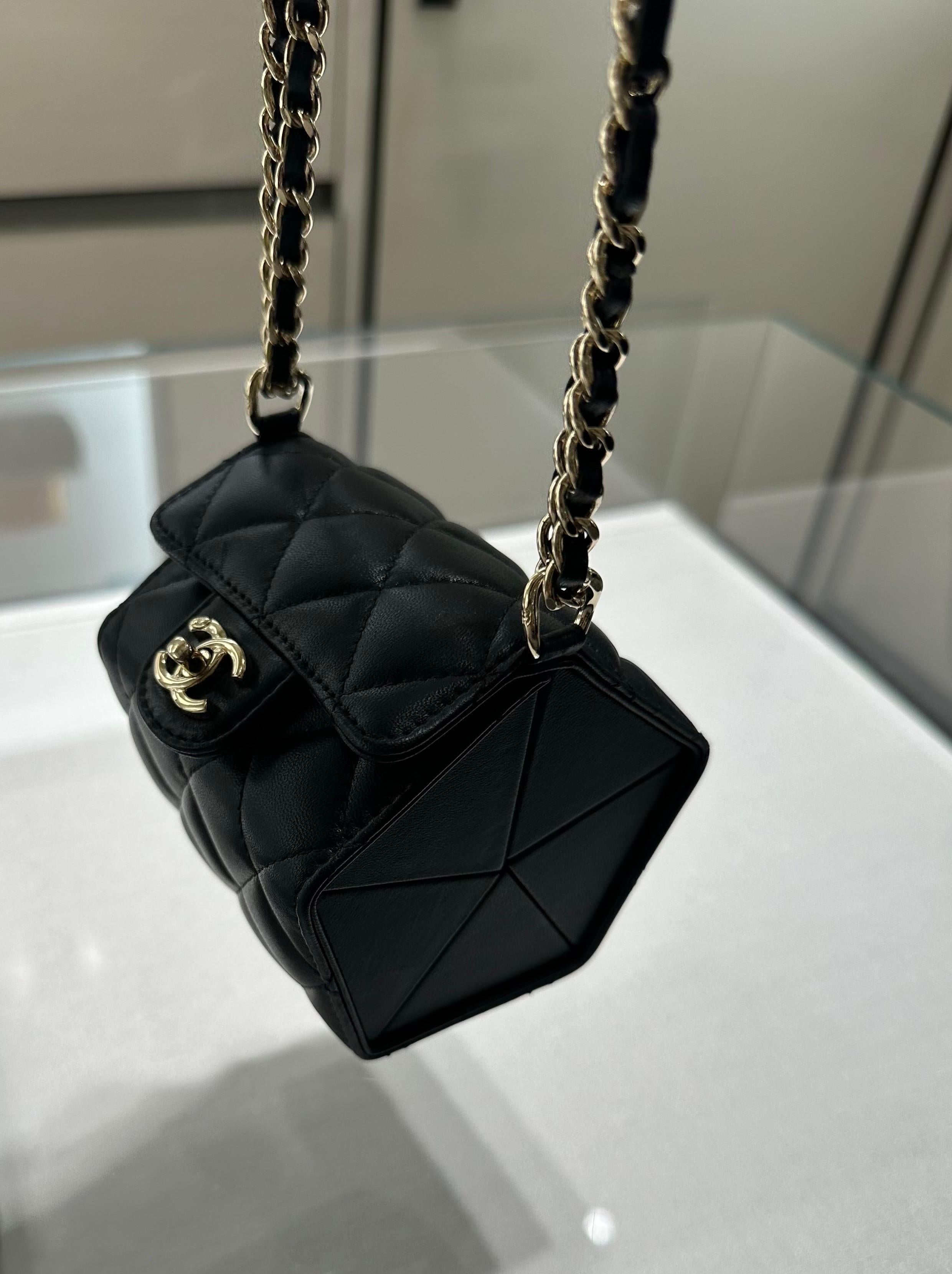 Rare Chanel Unfolding Octagon Inspired Precious Keepsake Treasure Box Flap Bag For Sale 1