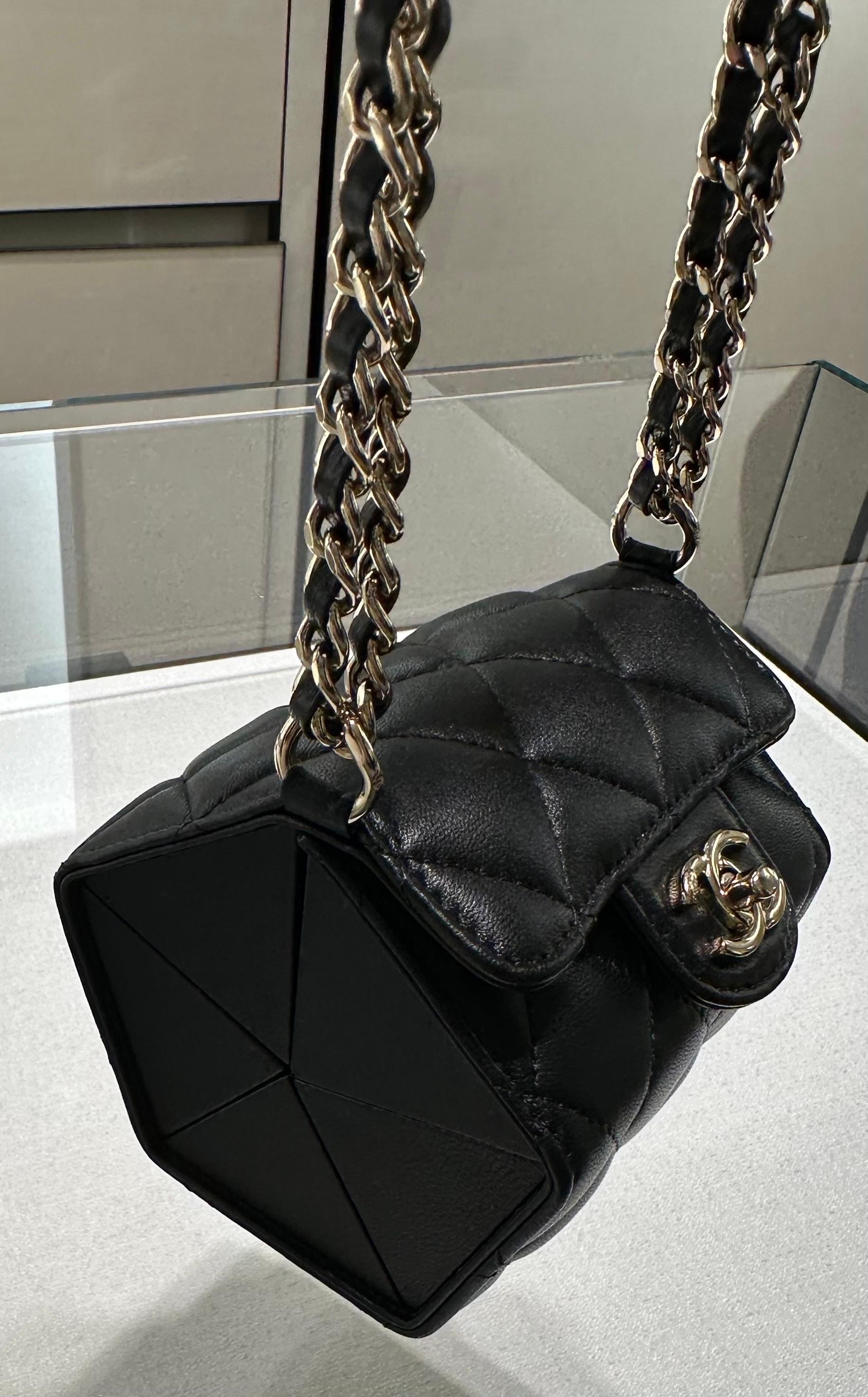 Rare Chanel Unfolding Octagon Inspired Precious Keepsake Treasure Box Flap Bag For Sale at 1stDibs chanel square box bag