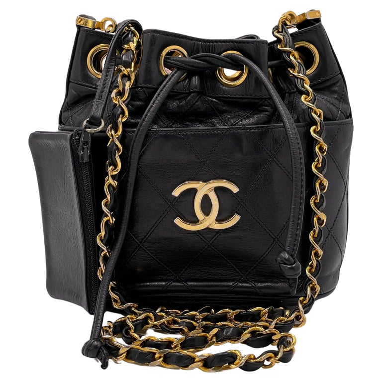 1997 Chanel Black Quilted Lambskin Vintage Mini Flap Bag