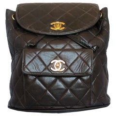 Seltener Chanel Vintage Brauner Rucksack