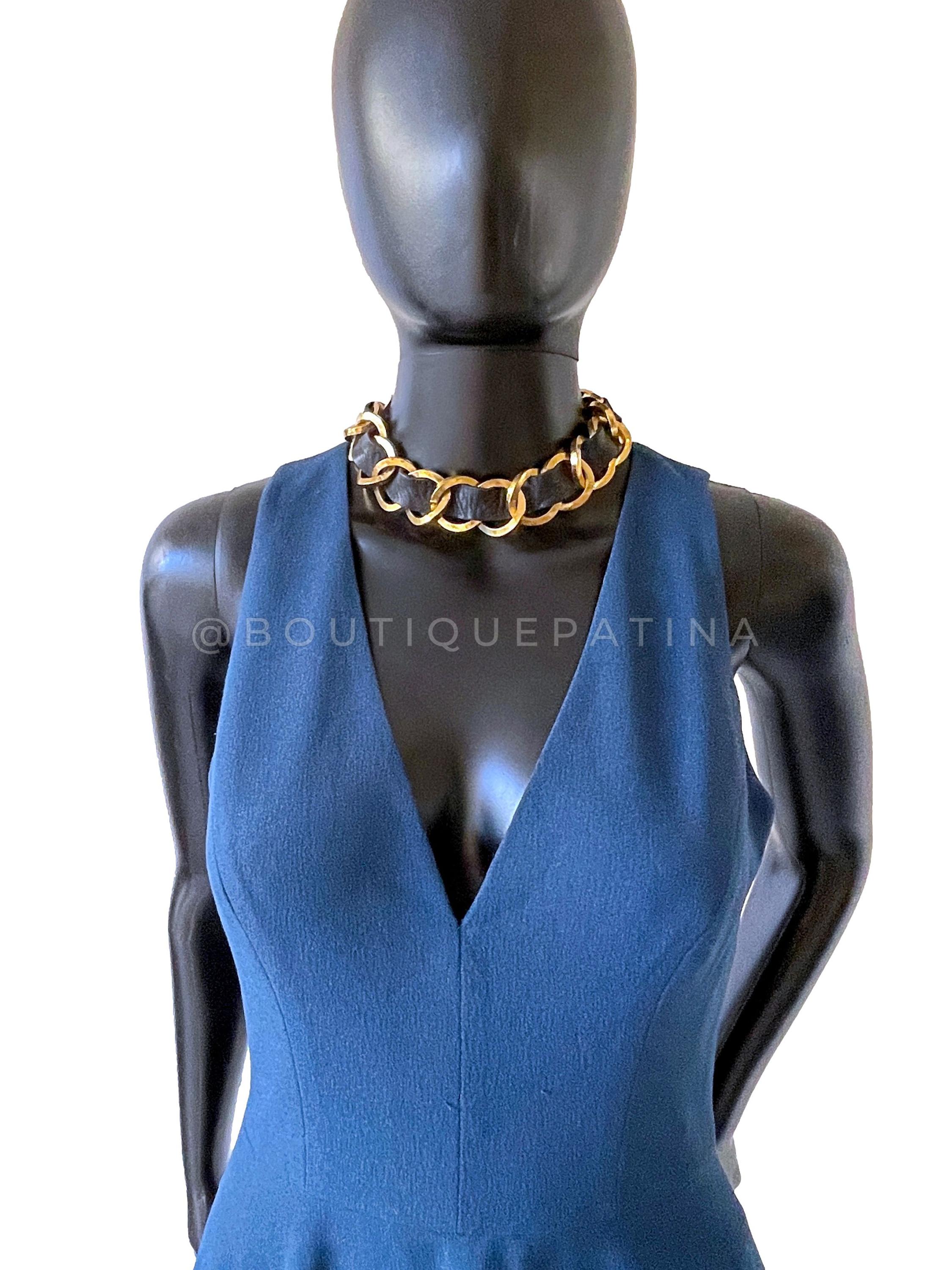 Rare Chanel Vintage Collection 26 Chunky Woven Chain Choker Necklace 66845 For Sale 1