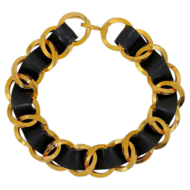 Rare Chanel Vintage Collection 26 Chunky Woven Chain Choker Necklace 66845  For Sale at 1stDibs