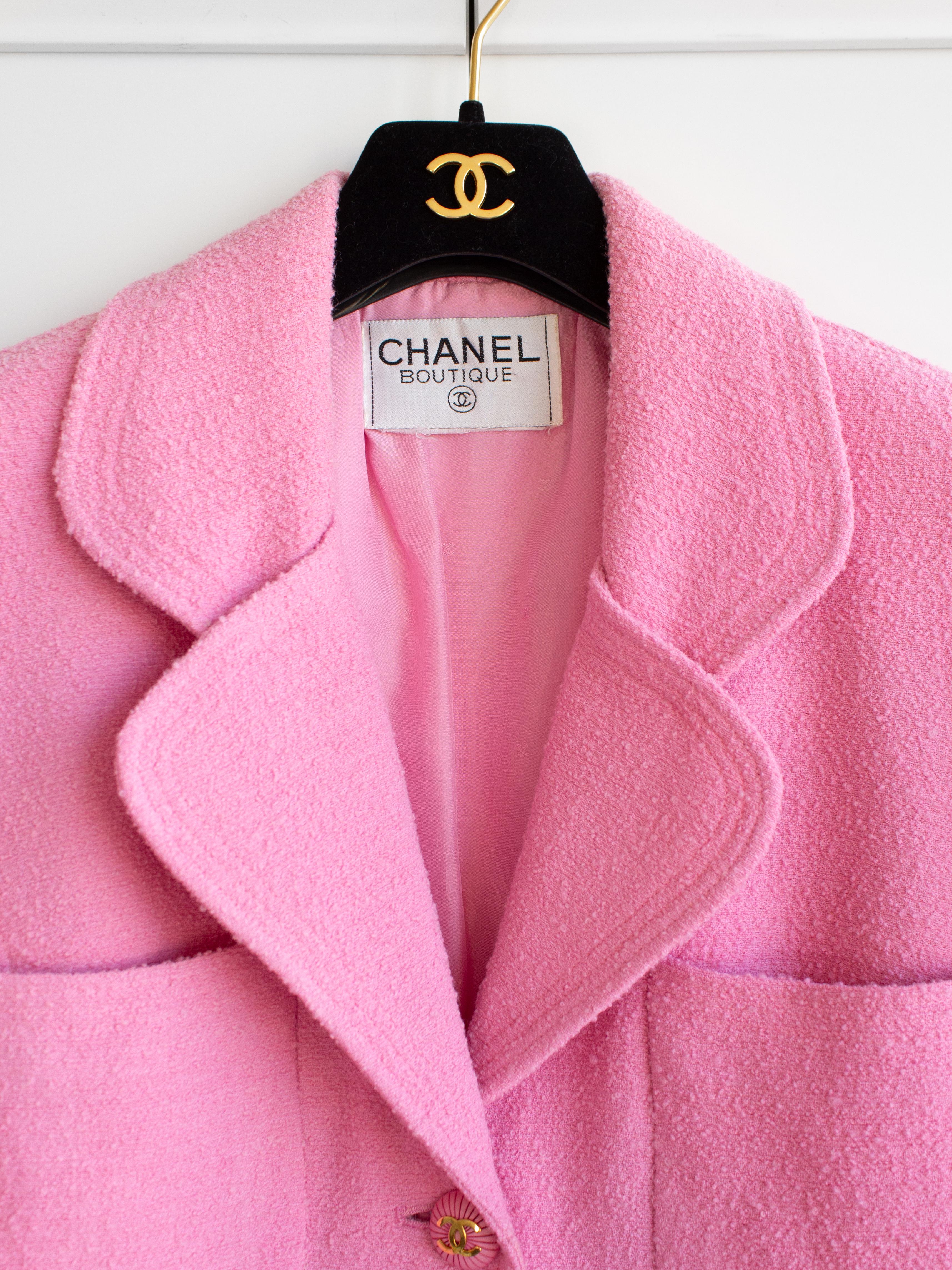 Rare Chanel Vintage Cruise 1993 Bubblegum Pink Gold 93C Tweed Jacket 4