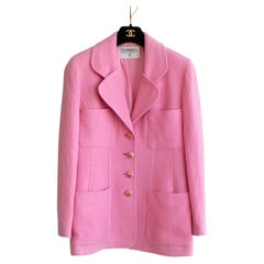 Rare Chanel Vintage Cruise 1993 Bubblegum Pink Gold 93C Tweed Jacket