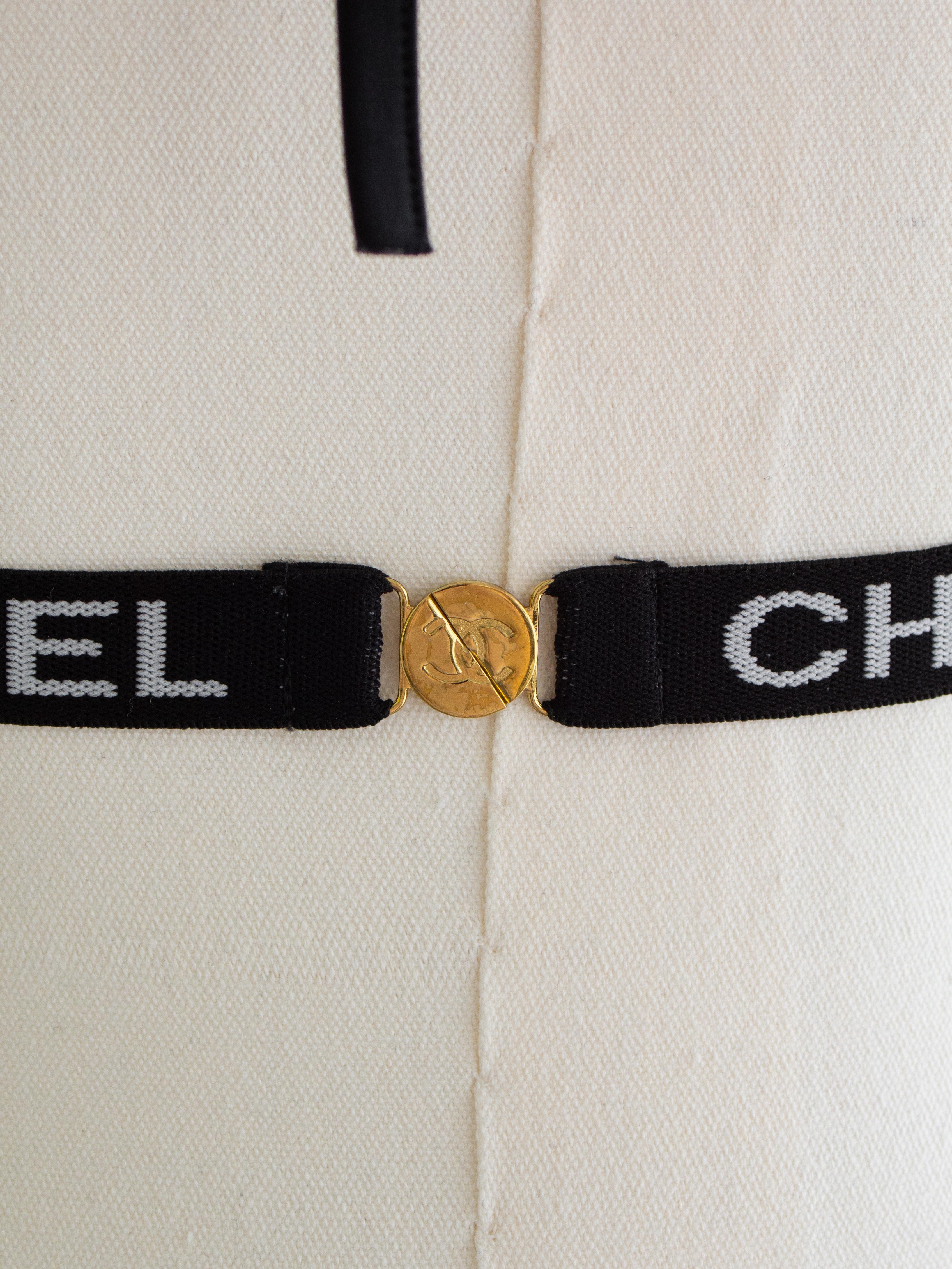Seltener Chanel Vintage Cruise 1994 Gesteppt Schwarz Weiß Logo 94C Bikini Badeanzug im Angebot 4
