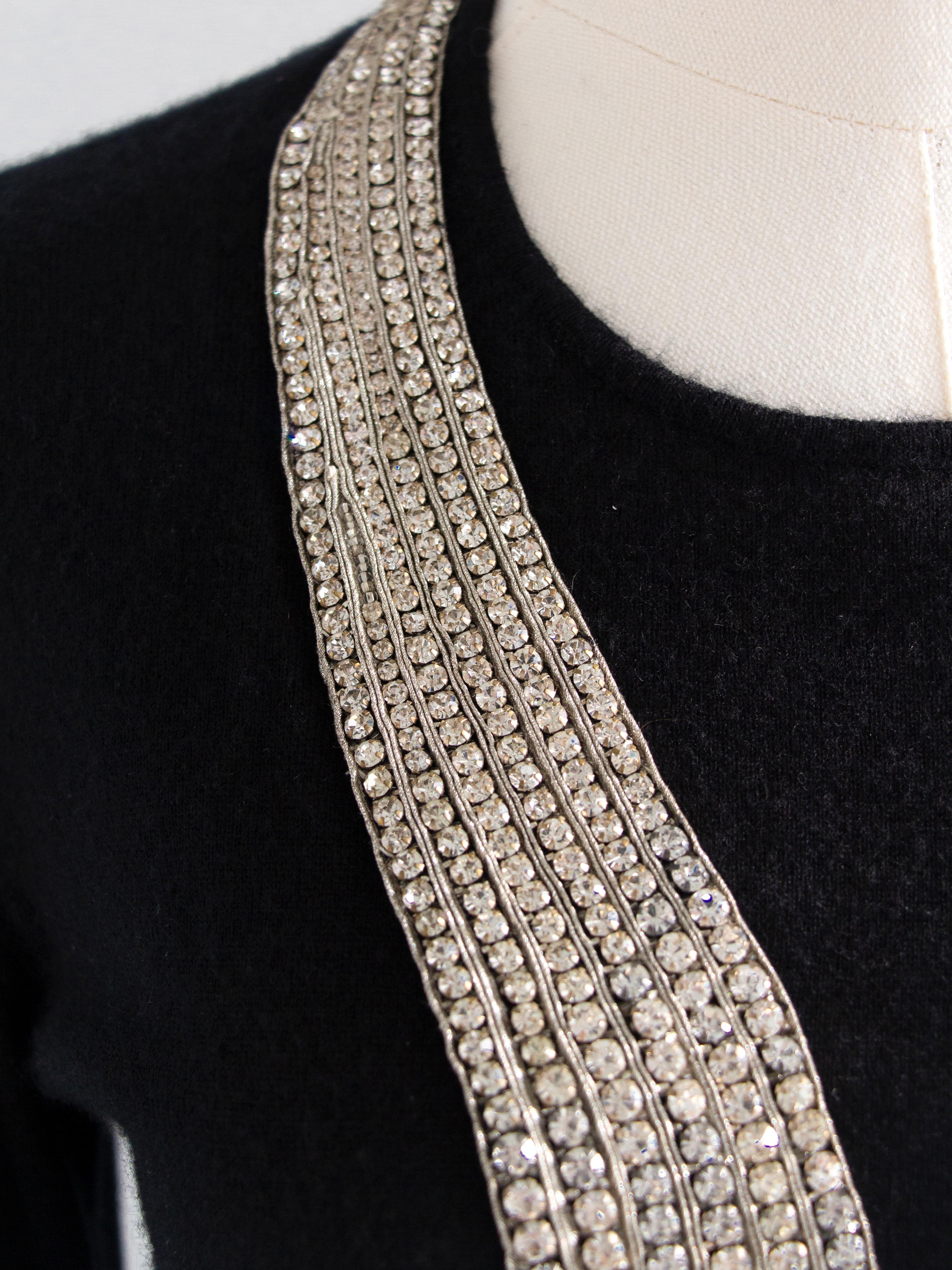 RARE Chanel Vintage F/W 2003 Comete Swarovski Embellished Necklace 03A Sweater 3