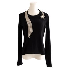 RARO Chanel Vintage F/W 2003 Comete Swarovski Embellished Necklace 03A Sweater