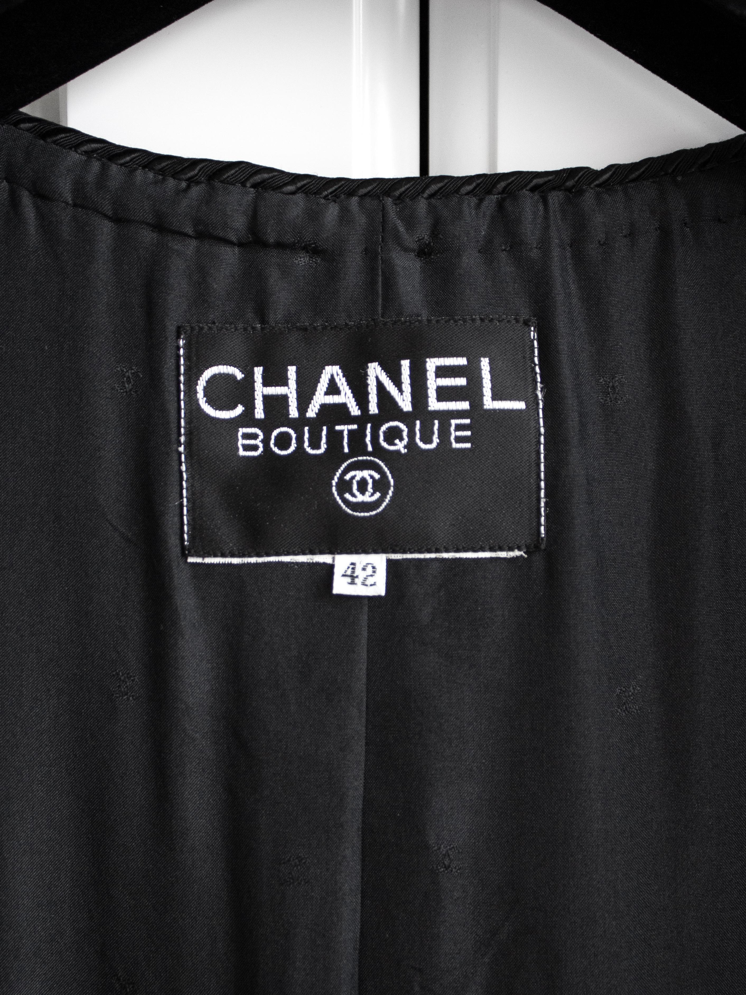 Rare Chanel Vintage S/S 1987 Black Quilted Sequin Embellished Jacket 4