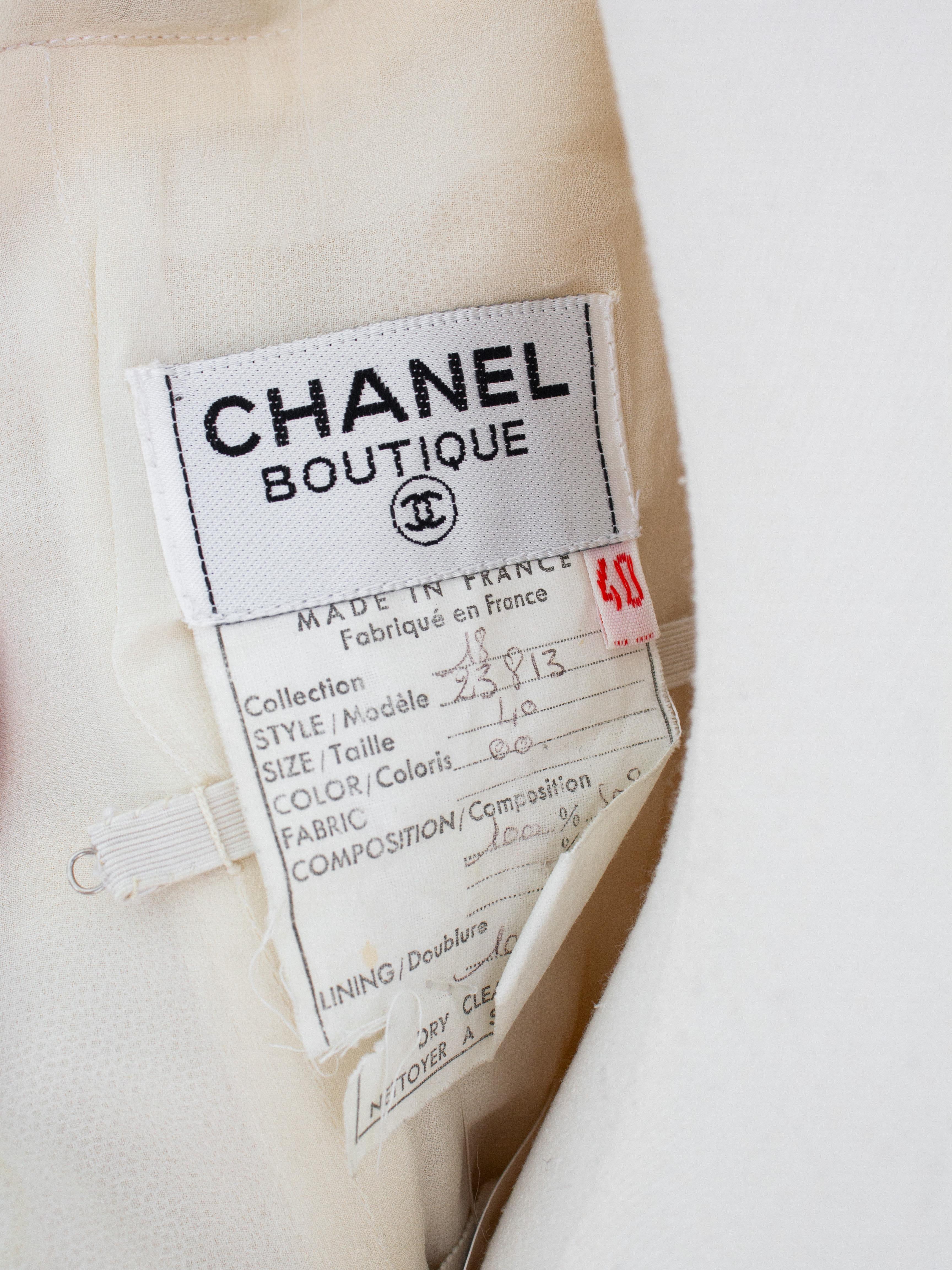 Rare Chanel Vintage S/S 1989 Grecian Goddess Ivory Gold Pleated Gown For Sale 7