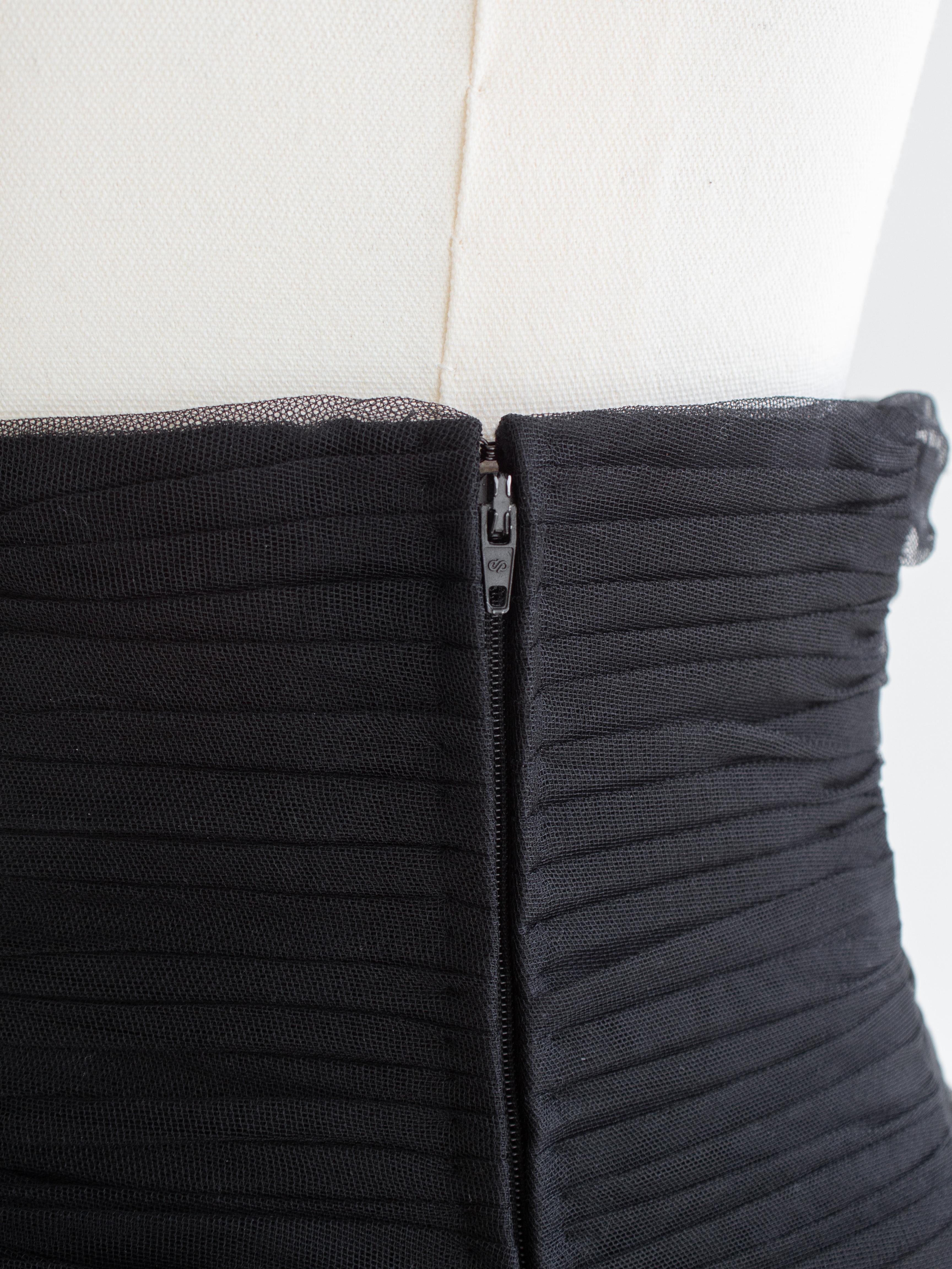 Rare Chanel Vintage S/S 1992 Black Tulle Corseted Maxi Skirt For Sale 5