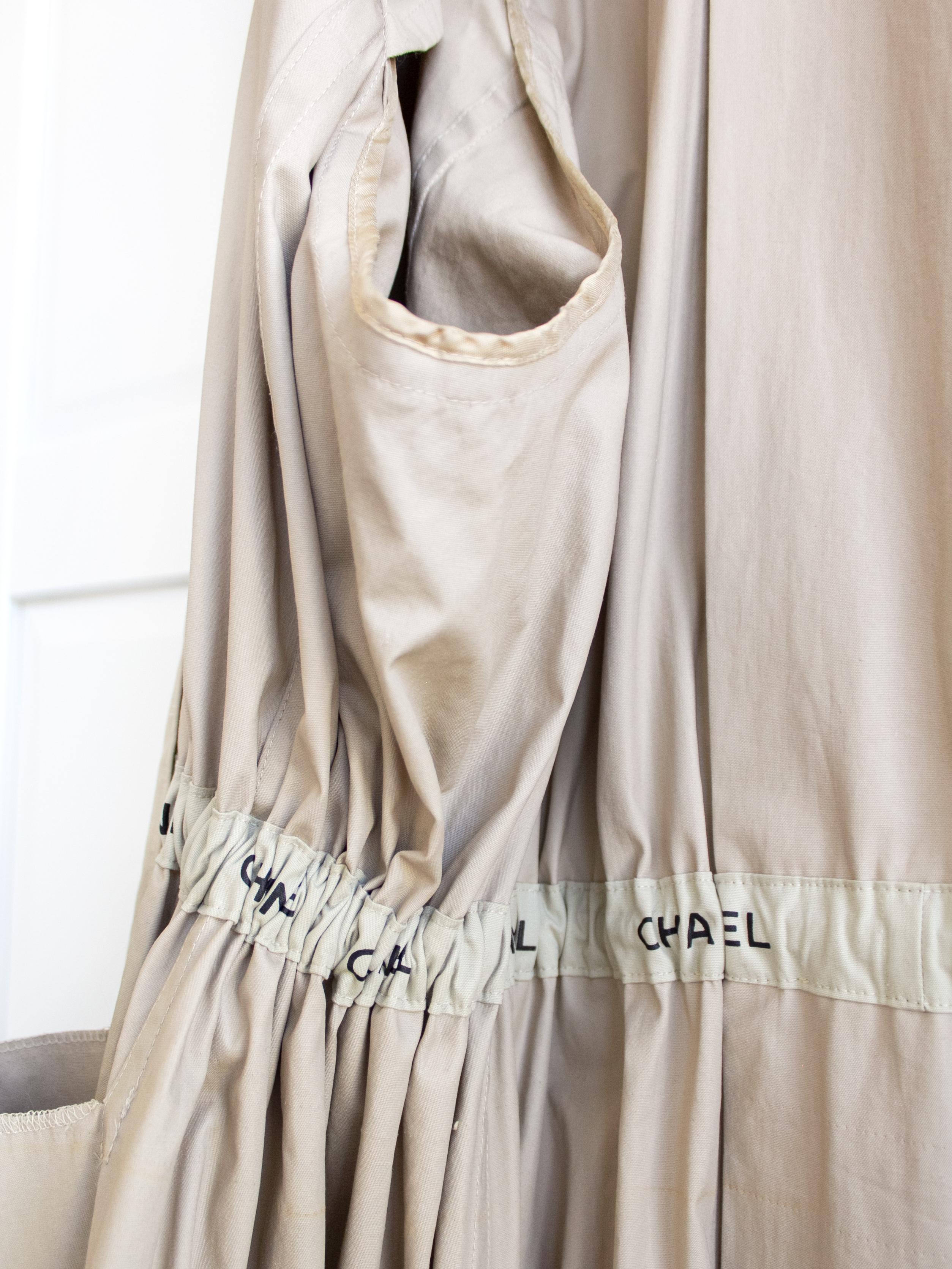 Rare Chanel Vintage Spring 1994 Beige Runway 94P Oversized Trench Coat For Sale 7
