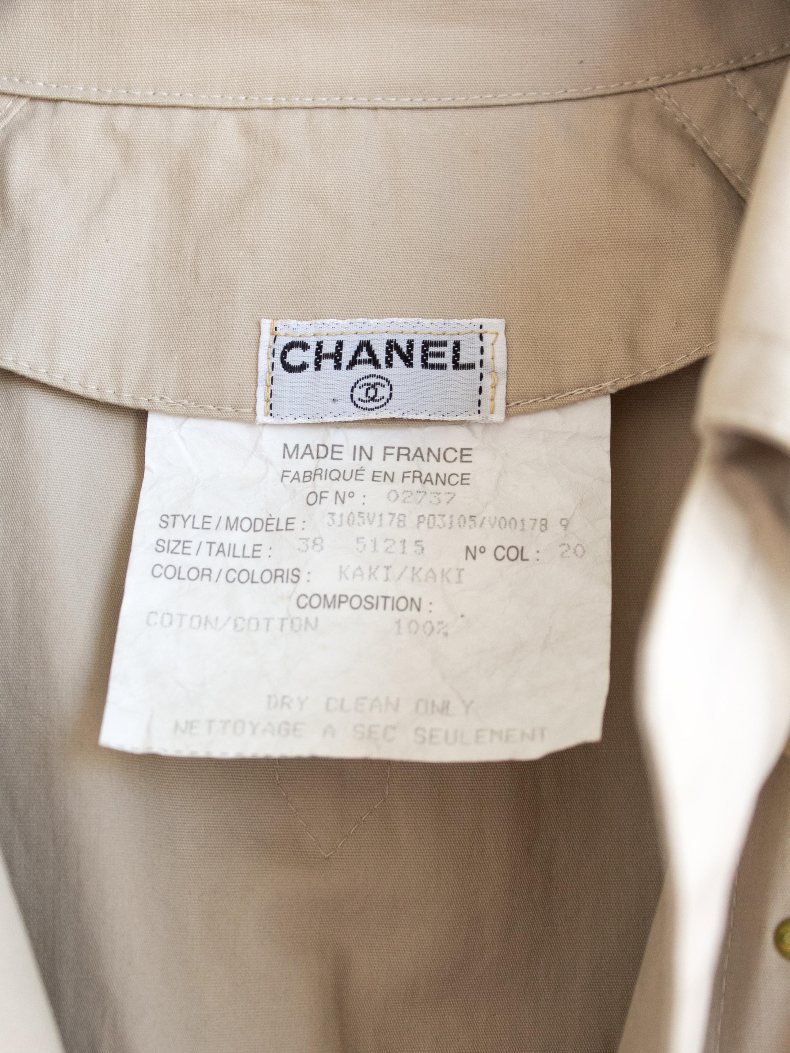 Rare Chanel Vintage Spring 1994 Beige Runway 94P Oversized Trench Coat For Sale 1