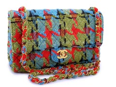 Rare Chanel Vintage Tweed Multicolor Medium Classic Flap Bag 24k GHW 68422