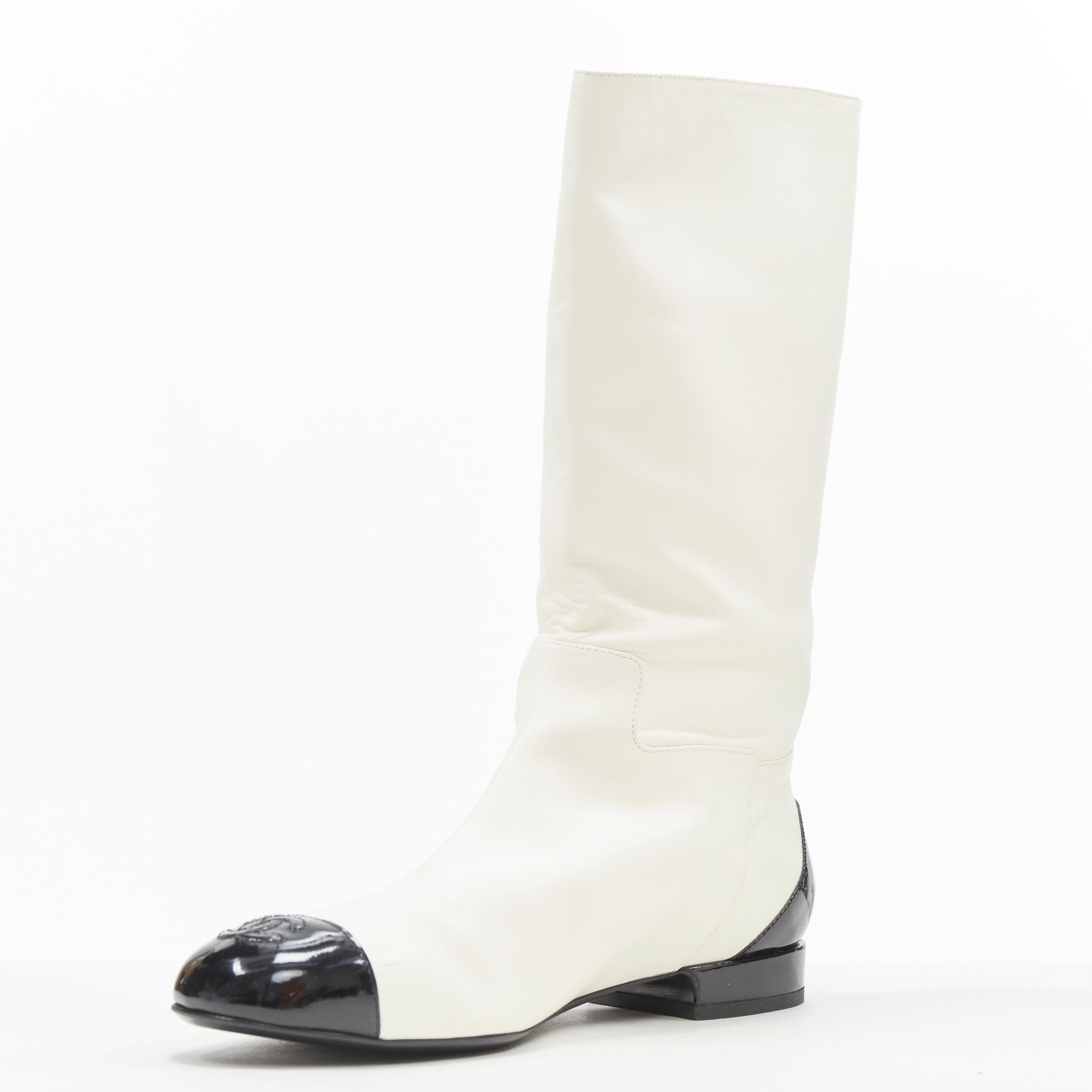chanel boots white